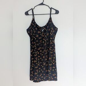 Black Summer Floral Dress W/ Adjustable Straps Junior XXXL/Women's 20 or 22